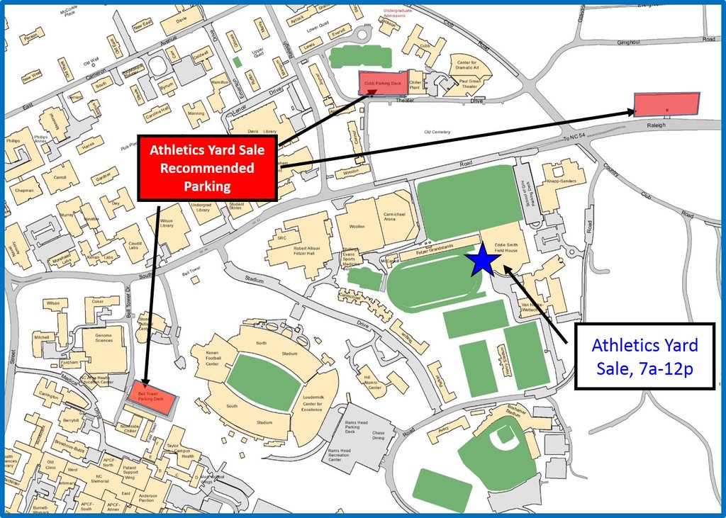 UNC Athletics Recommended Parking