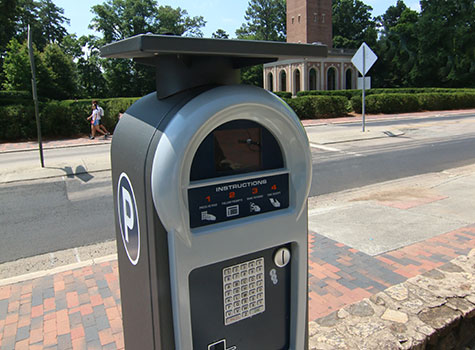 Solar-powered parking Meter near South Road.