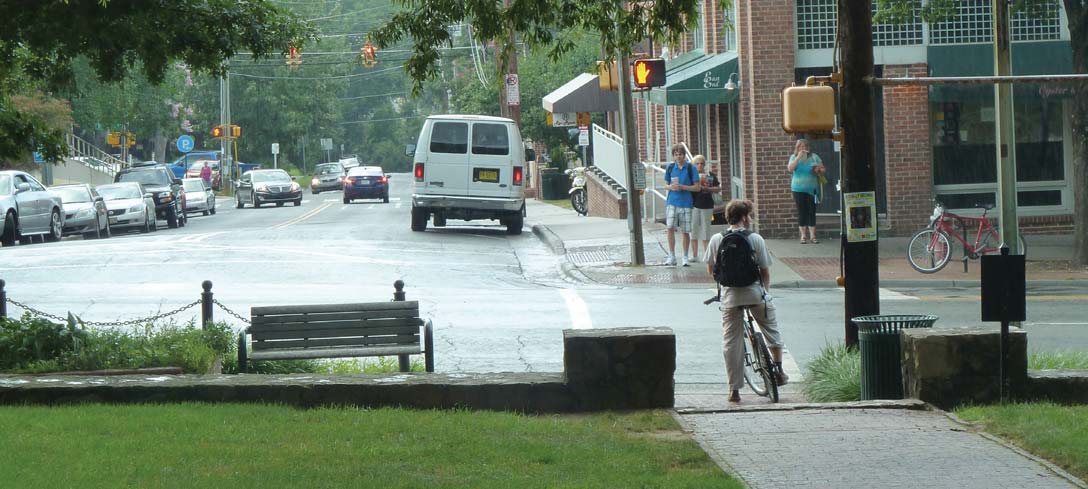 Bicyclist Crossing Franklin Street