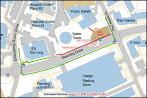 P2P Lot Closure and pedestrian access map
