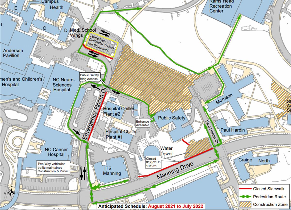 Map of Public Safety Building Pedestrian Access