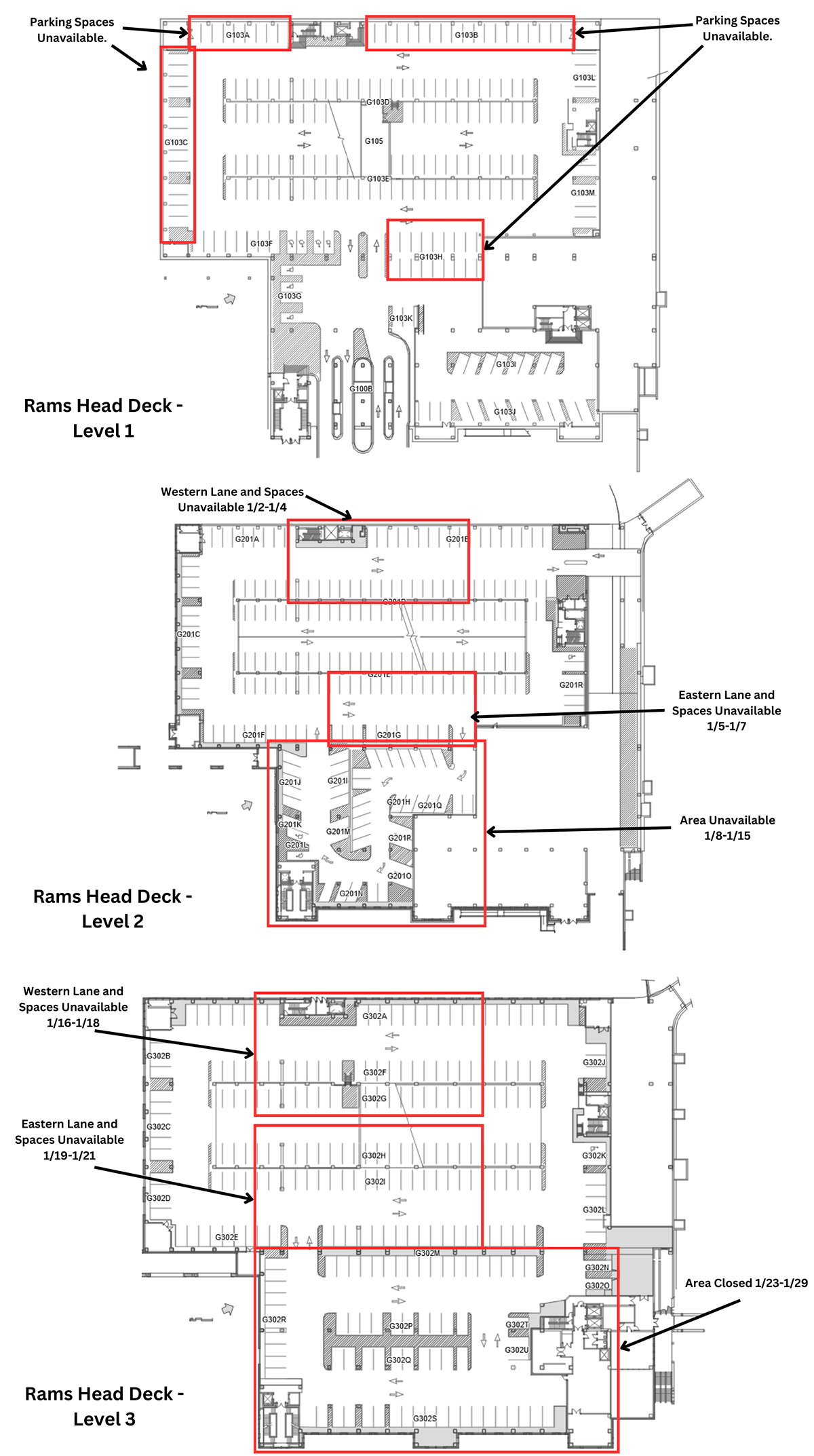 Map of Rams Head Deck Construction