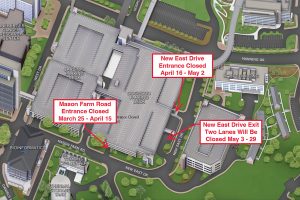 Map of Dogwood Parking Deck project impacts